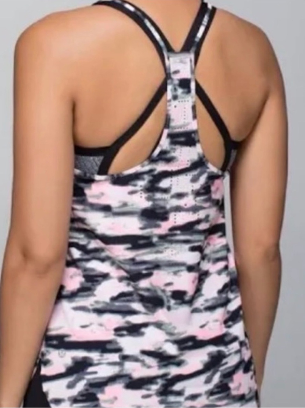 Lululemon Racerback Camo Tank Top Pink & Black